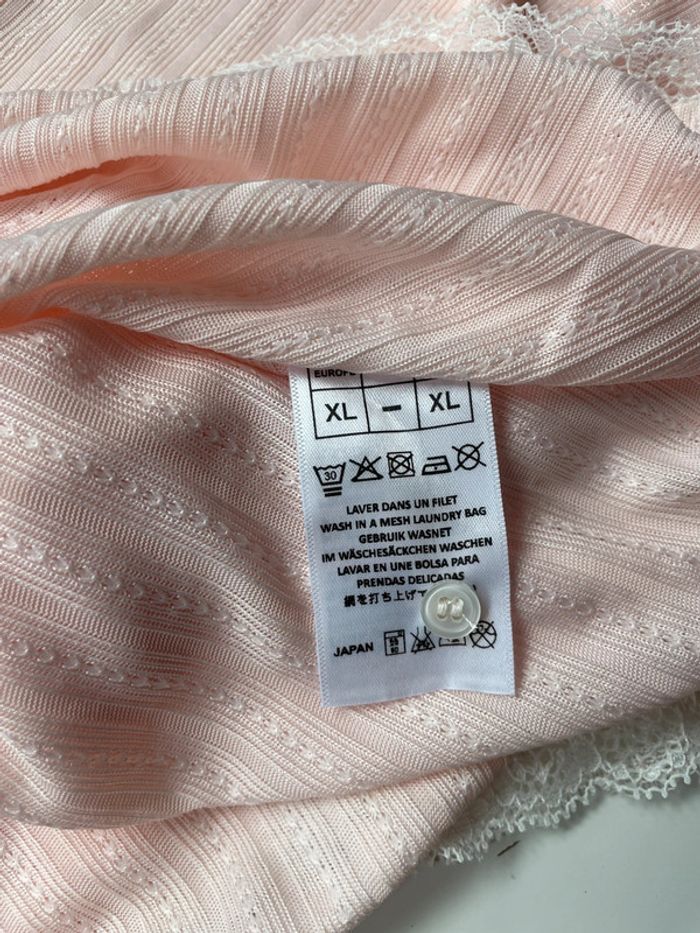 Débardeur fluide taille XL rose à dentelle blanche Océalis Damart - photo numéro 4