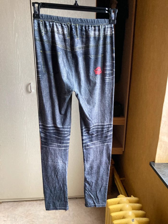 Superbe legging effet jeans et stick stickers taille unique extensible - photo numéro 8