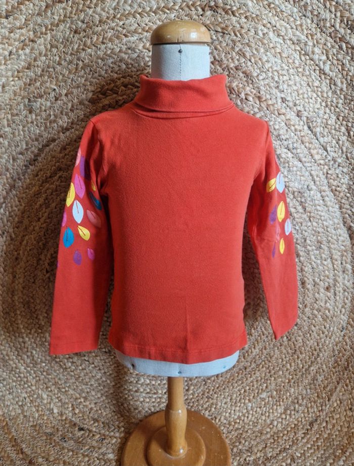 Jolie haut à manche longue col rouler orange fille du pareil au même 3 ans 94cm - photo numéro 2