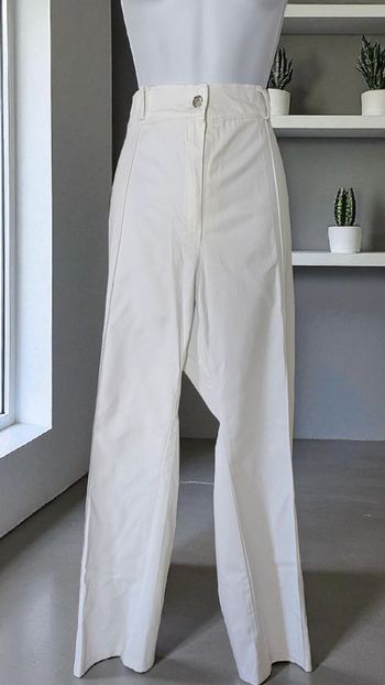 pantalon a jambes large naturelle blanc taille 6