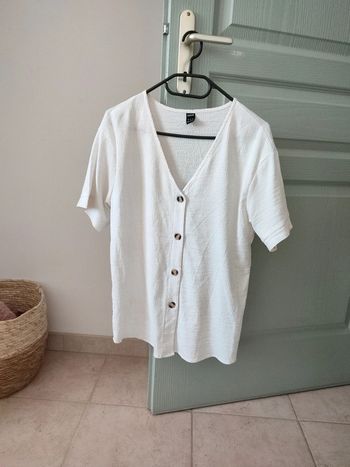 Blouse mi longue blanche