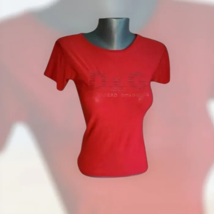 tee shirt rouge femme taille 34