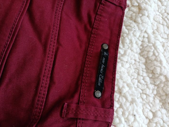Pantalon bordeaux slim droit femme Camaïeu #vintage - photo numéro 3