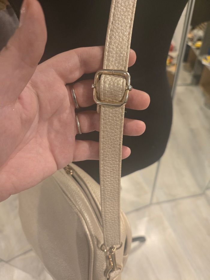 Sac à bandoulière réglable multi-poches doré - photo numéro 6