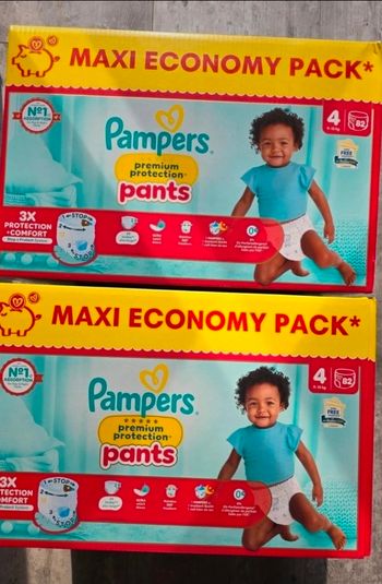 🌟 Pampers premium protection pants 2x82 couches Taille 4 ( 9 - 15 kg) 🌟