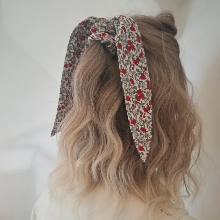 Chouchou foulchie liberty rouge - photo numéro 2