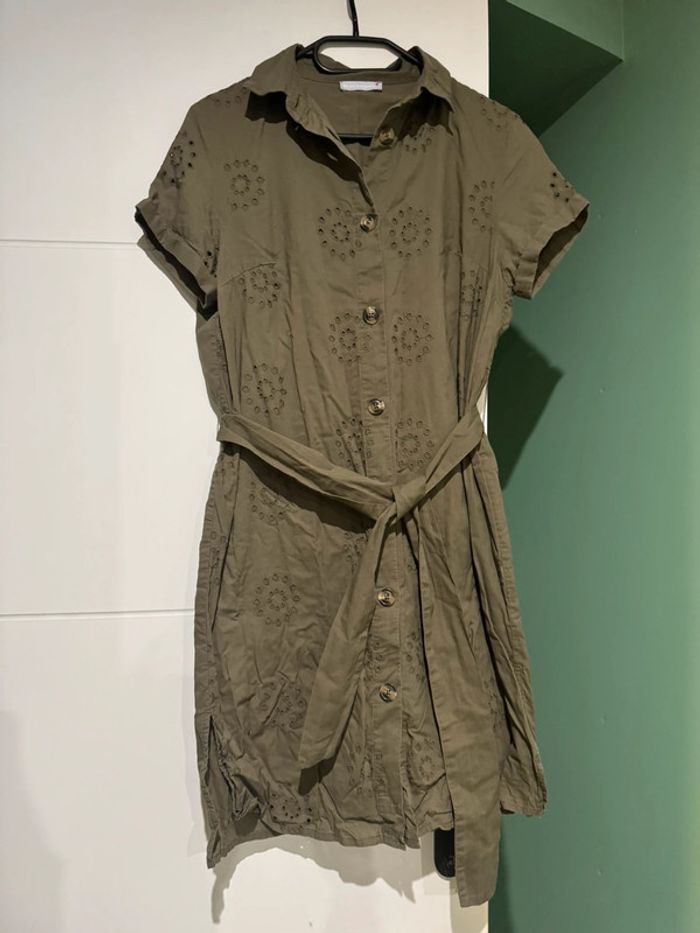 Robe manche courte kaki - photo numéro 2