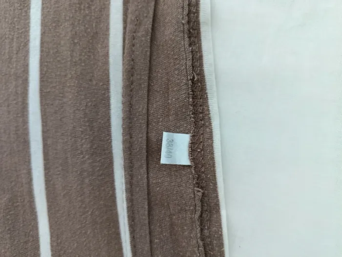 T-shirt manches 3/4 Rayé marron et blanc col bateau taille 38 - photo numéro 3