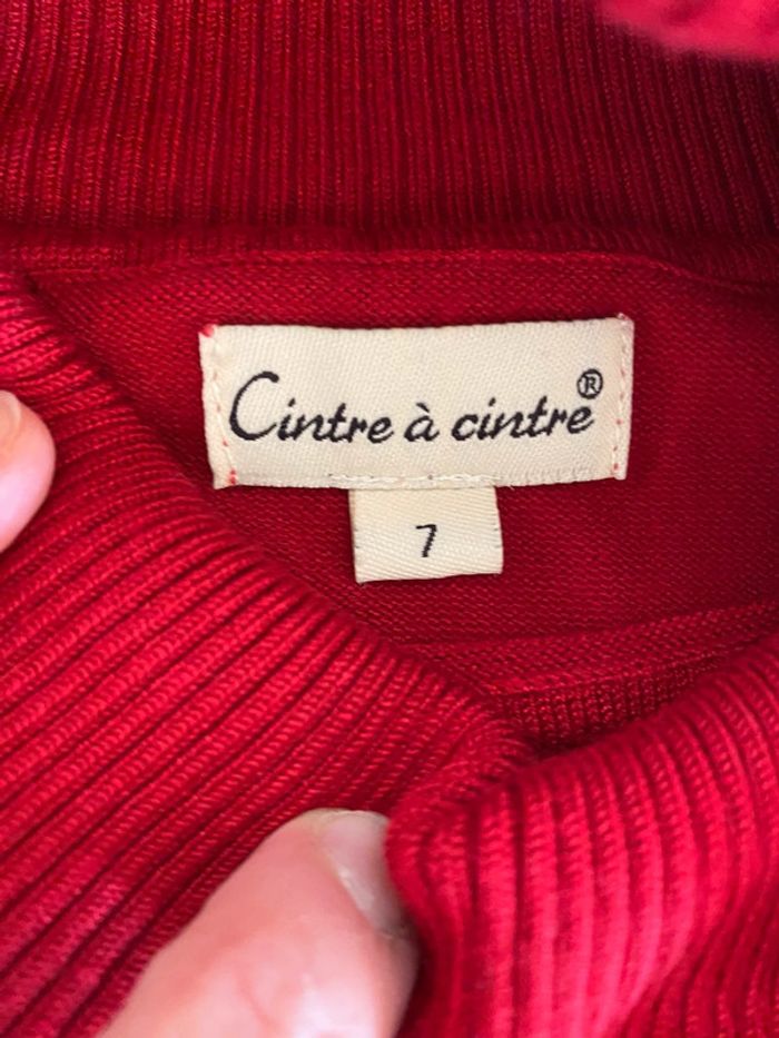 Pull col roulé Cintre à Cintre en maille rouge vif taille 7 L ou XL - photo numéro 12
