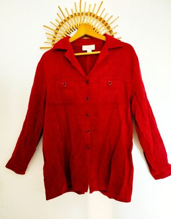 Magnifique veste chemise 44 XXL blazer rouge bordeaux classe