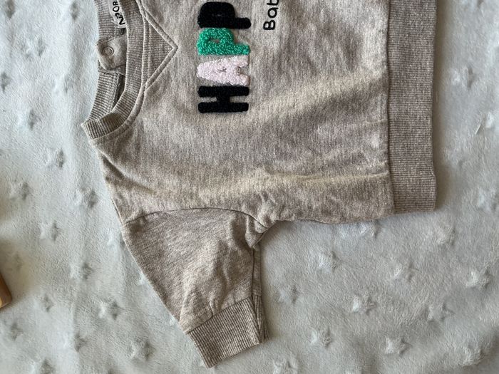 sweat oversize gris inscription devant 3 mois NPO - photo numéro 4