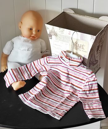Sous-pull bébé fille 12 mois – rayé blanc et multicolore