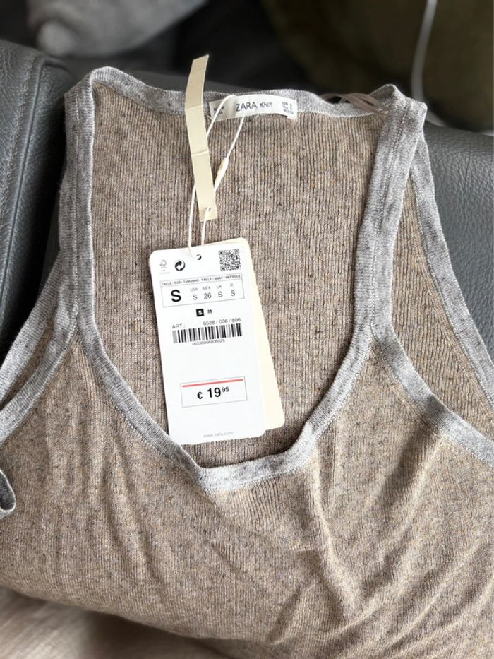 Débardeur en lin/coton Zara - neuf avec étiquette - taille S/36 - photo numéro 4