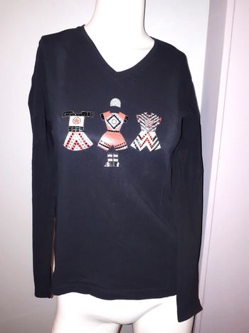 Tshirt manches longues noir col V T 38-40