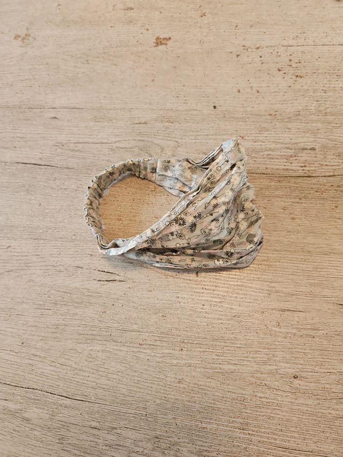 Bandeau large fille, élastqiue, gris/rose/beige, Noukie s, 2/4 ans - photo numéro 7