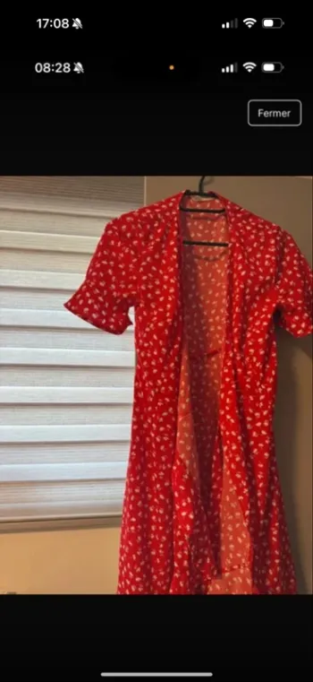 Robe only fleuri rouge taille xs