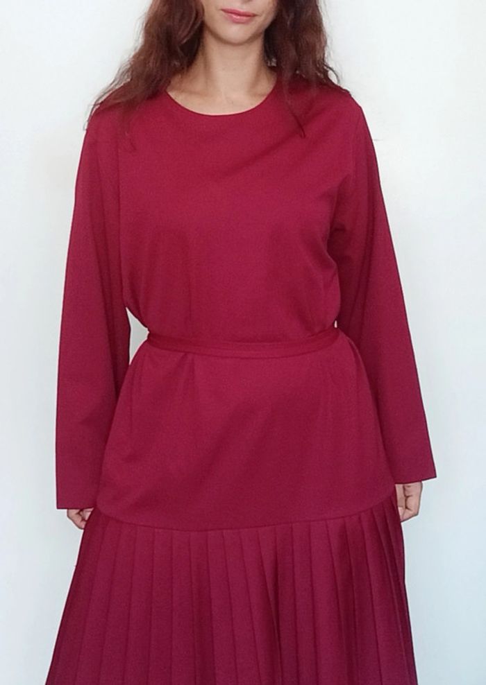 Superbe robe bordeaux vintage taille 50 - photo numéro 5