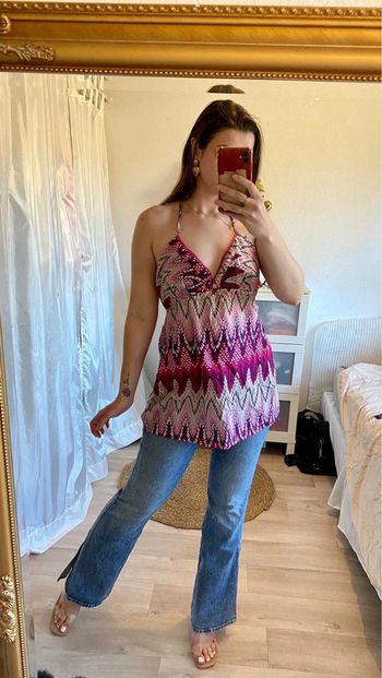 Tunique rose violet à motifs