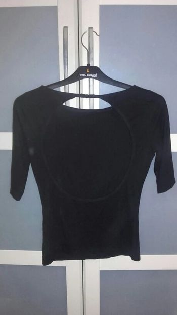 Tee shirt dos nu rond noir