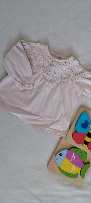 Blouse rose pâle - 6 mois