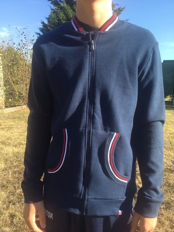Veste zippée bleu marine
