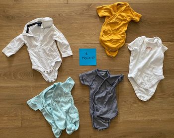 Lot bodies bébé 1 mois (16 pièces)