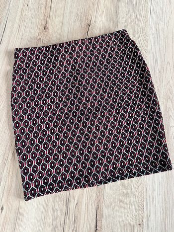 Jupe moulante bordeaux grise et noir taille 34
