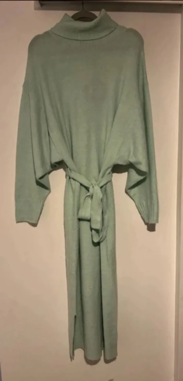 Robe pull Manoukian M vert menthe à col roulé