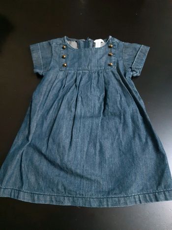 Robe jean bebe fille 18 mois obaibi comme neuve retro vintage