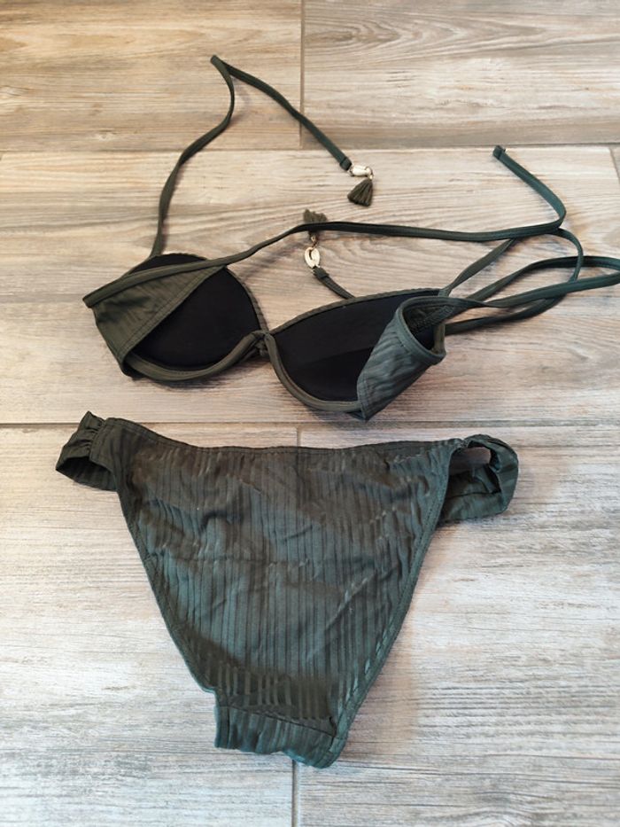 Maillot de bain deux pièces kaki Lolita Angels Taille 2 haut avec armatures - photo numéro 2