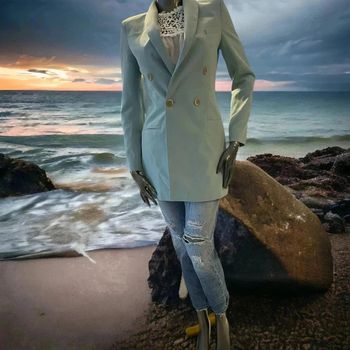 Splendide blazer vert eau