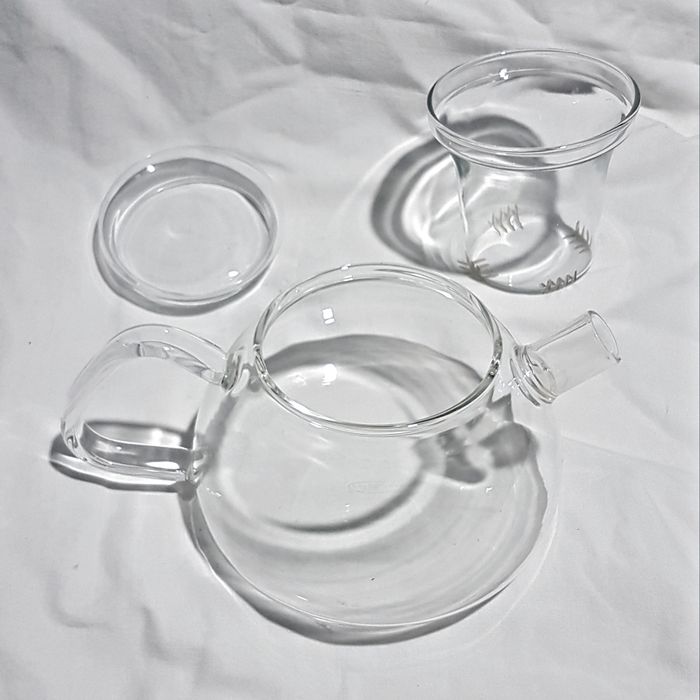 Théière en verre, infuseur, couvercle - photo numéro 2