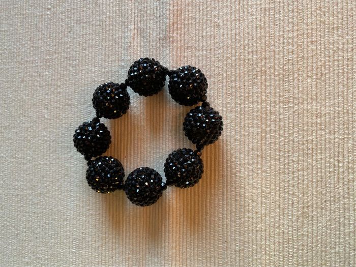 Bracelet en perles noires avec strass noirs - photo numéro 18