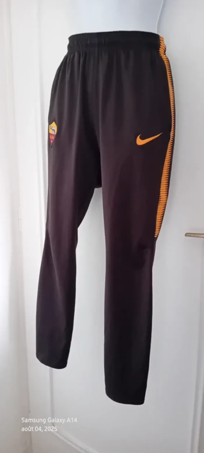 Pantalon de sport football As Roma coupe slim marron nike garçon 11/12 ans - photo numéro 3
