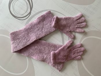 Écharpe mauve avec gants assortis - 6/8 ans