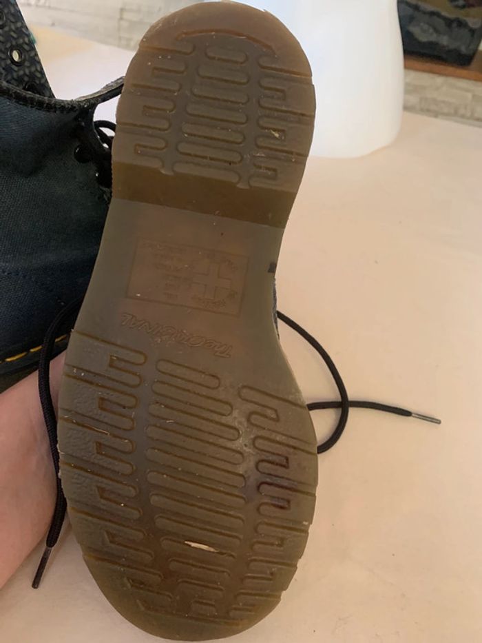 Bottines Dr Martens 1460 en toile et cuir bleus souples, pointure 36 - photo numéro 13