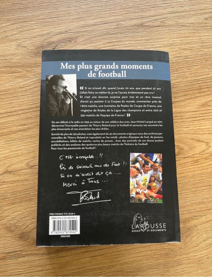 Livre Thierry Roland « Mes plus grands moments de football » - photo numéro 2