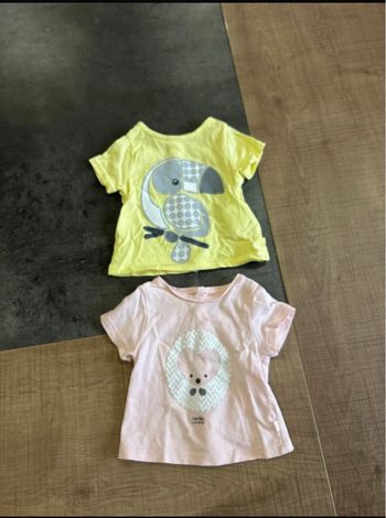Lot de 2 t-shirt manches courtes bébé taille 1 mois obaibi