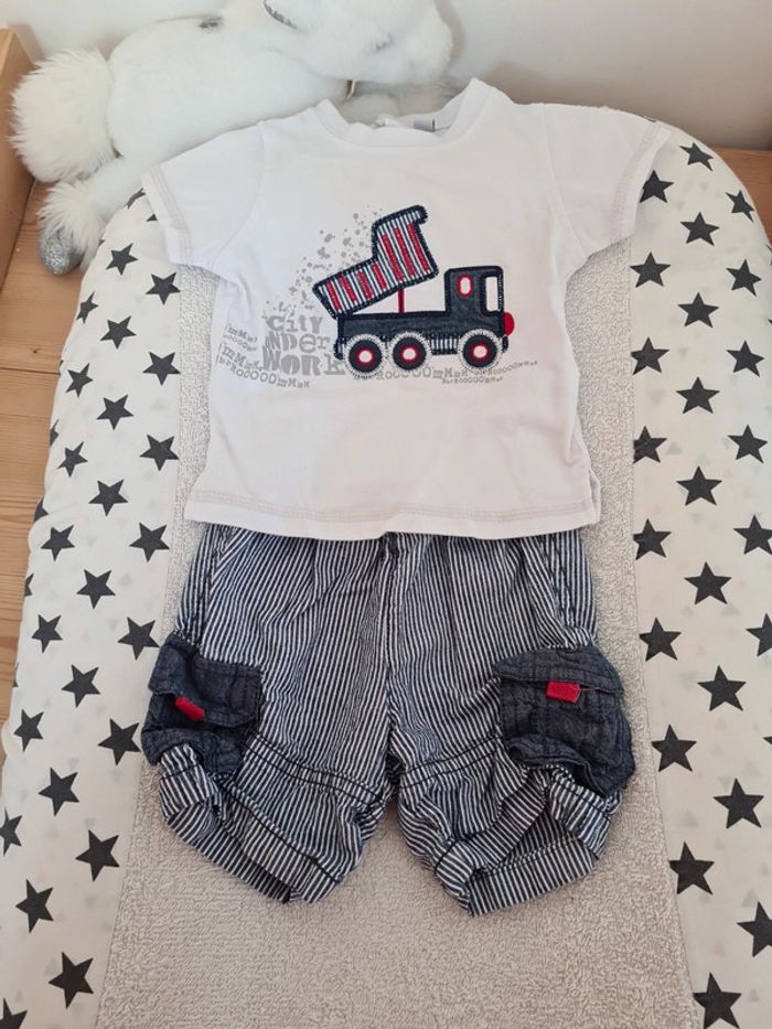 Ensemble tee shirt short 6 mois - photo numéro 2