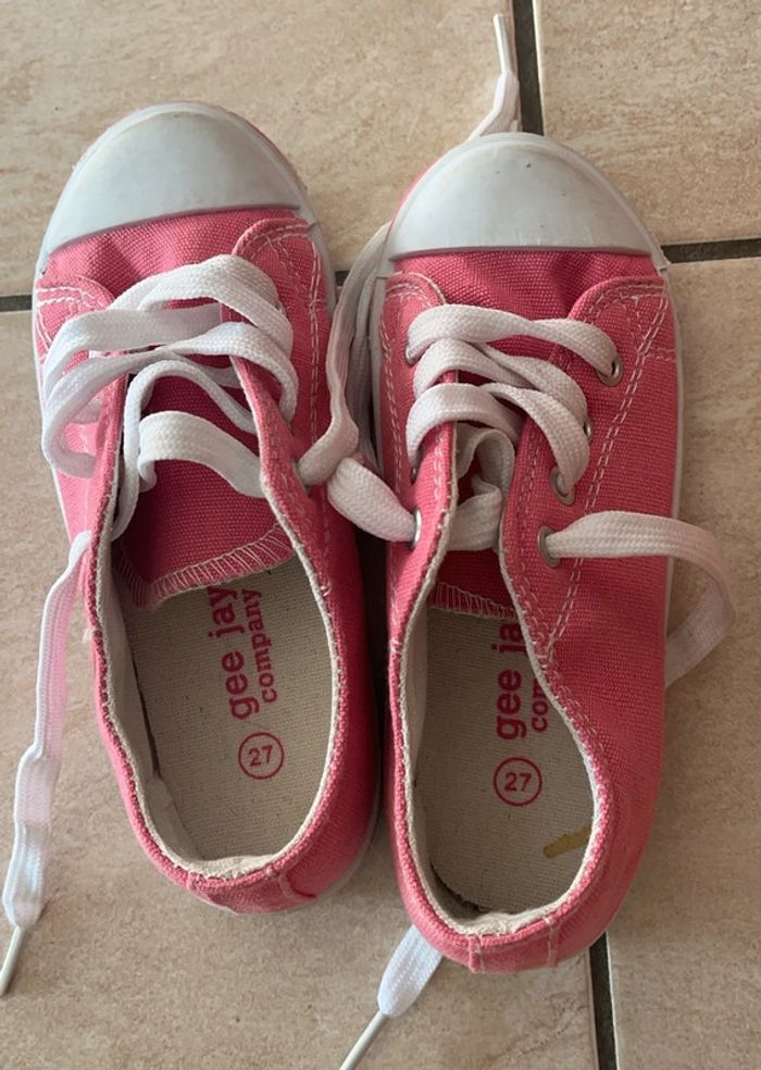 Paire de chaussures en toile / tissu rose pointure 27 - photo numéro 4