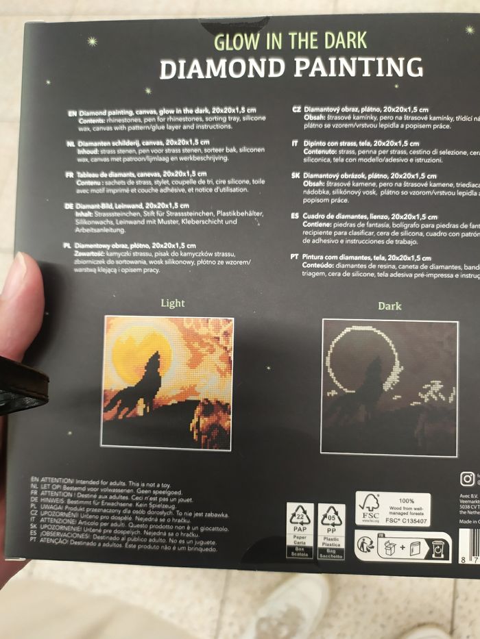 Diamond painting cadre loup - photo numéro 2