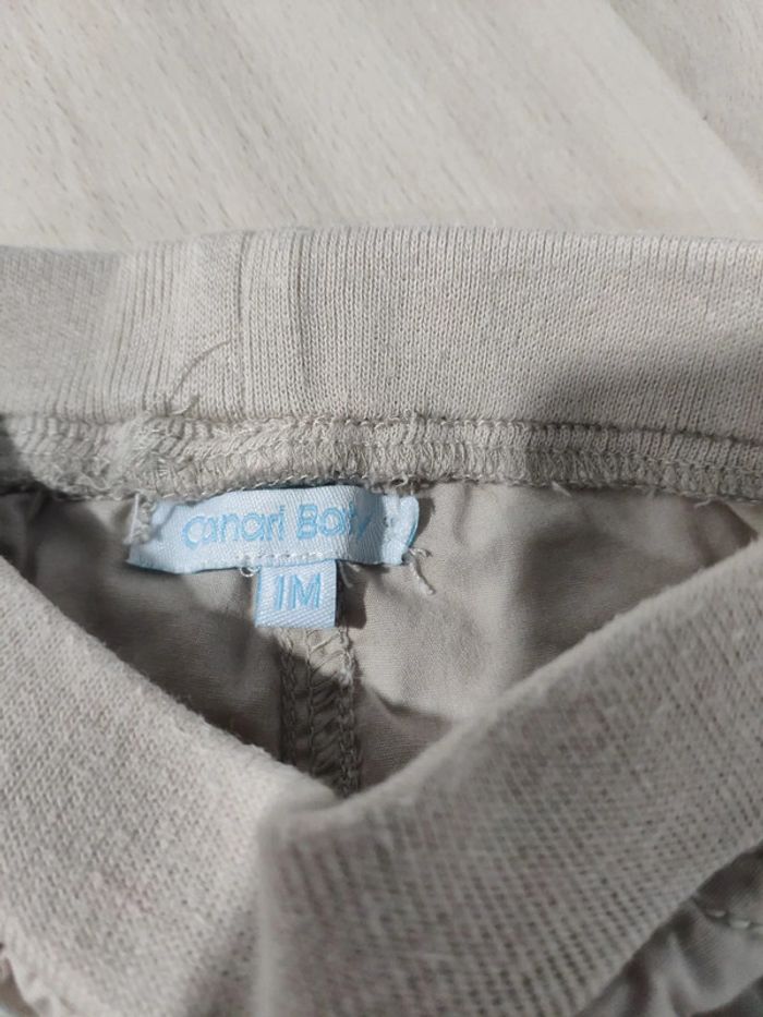 Short bébé garçon 1 mois beige hippo rigolo - photo numéro 3