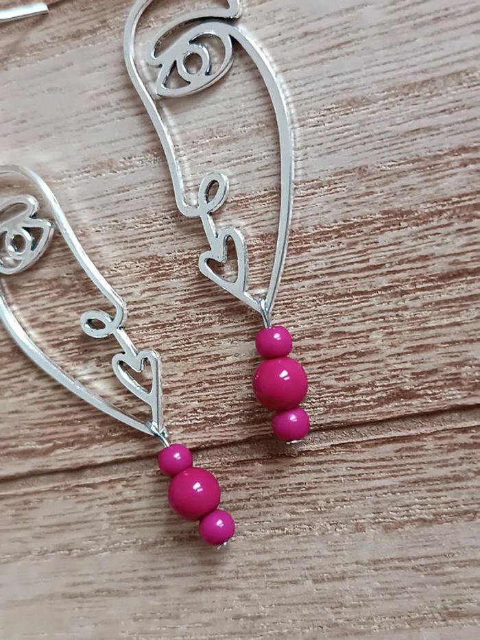 Jolies boucles d'oreilles originales visage - photo numéro 2