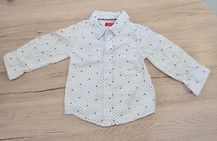 Chemise blanche logo bleu, Tissaïa, 18 mois