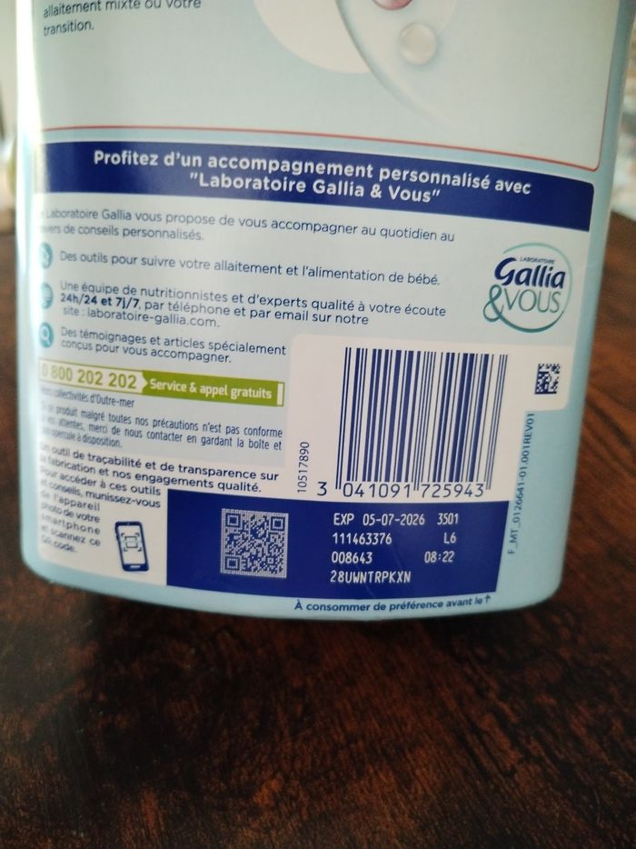 Lait infantile Gallia - photo numéro 2