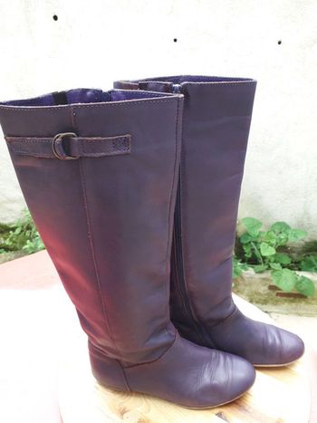 Bottes cuir violet