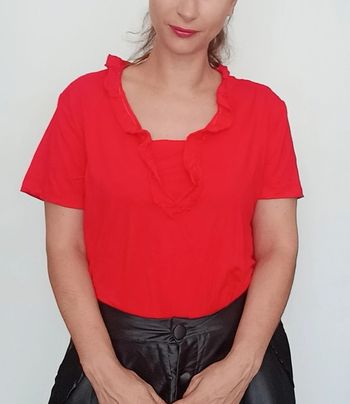 Haut été femme rouge vif taille xl