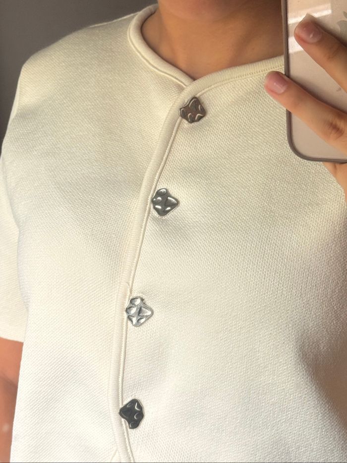 Cardigan manche courte boutonné - photo numéro 2