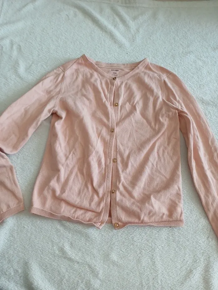 Gilet rose 10 ans Kiabi