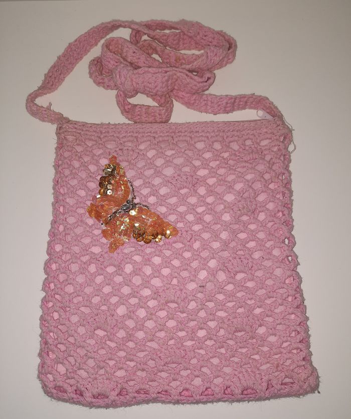 sac et bonnet rose crochet - photo numéro 7